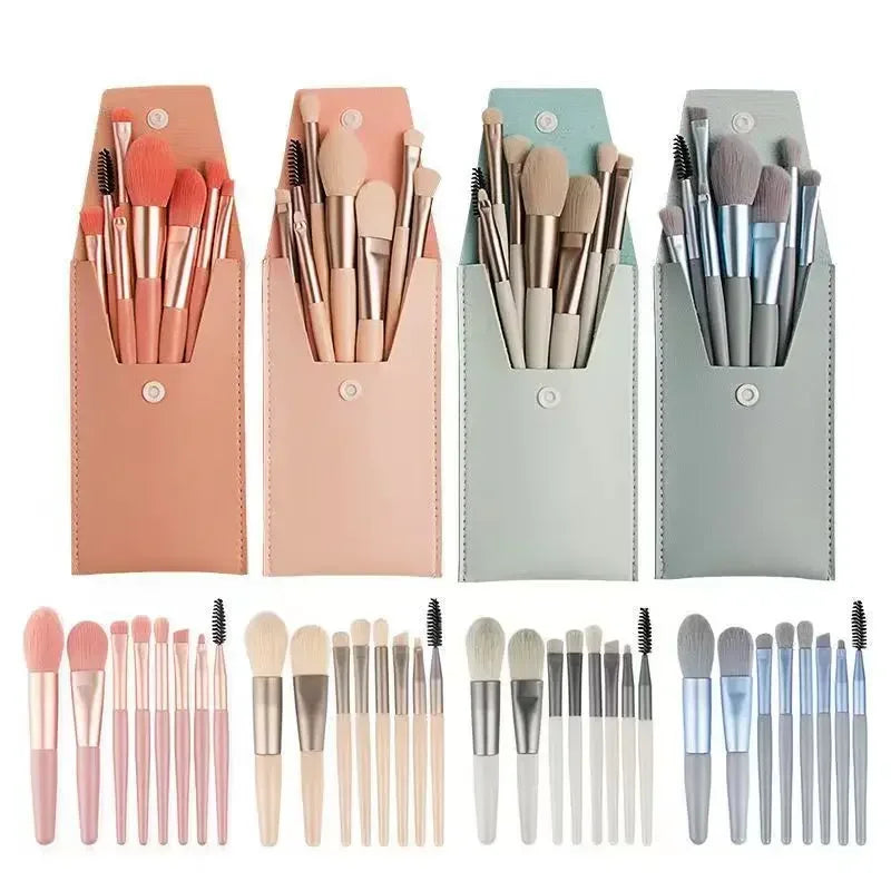 8pcs Professional Makeup Brushes Set Cosmetic Powder Eye Shadow Foundation Blush Blending Concealer Beauty Make Up Tool Brochas