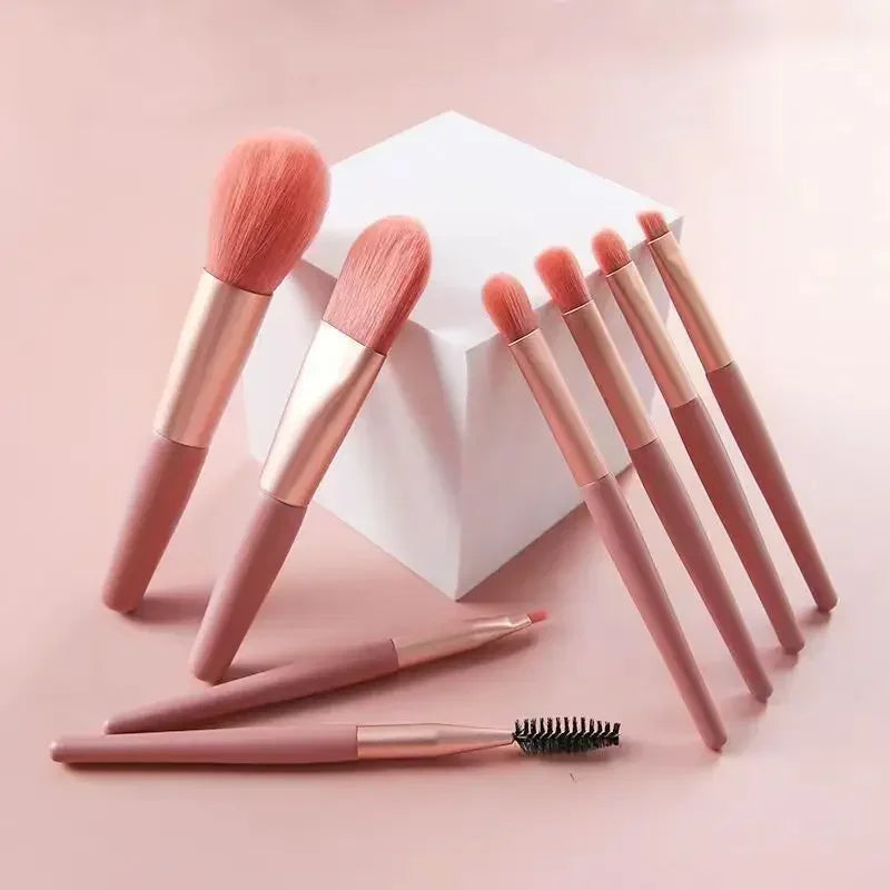 8 pçs conjunto de pincéis de maquiagem profissional pó cosmético sombra de olho fundação blush mistura corretivo beleza compõem ferramenta brochas