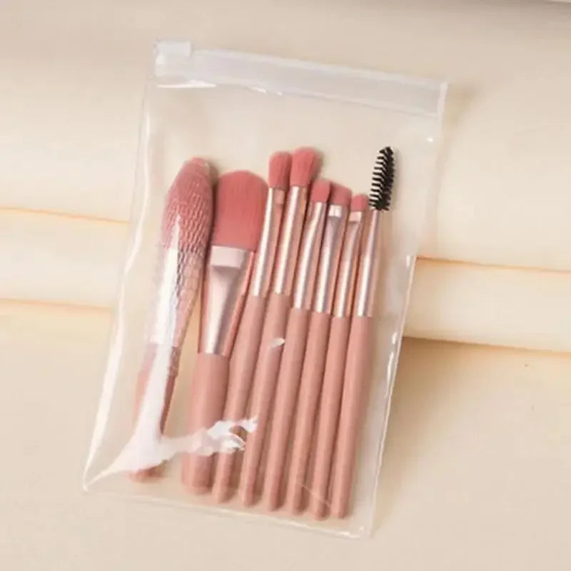 8pcs Professional Makeup Brushes Set Cosmetic Powder Eye Shadow Foundation Blush Blending Concealer Beauty Make Up Tool Brochas